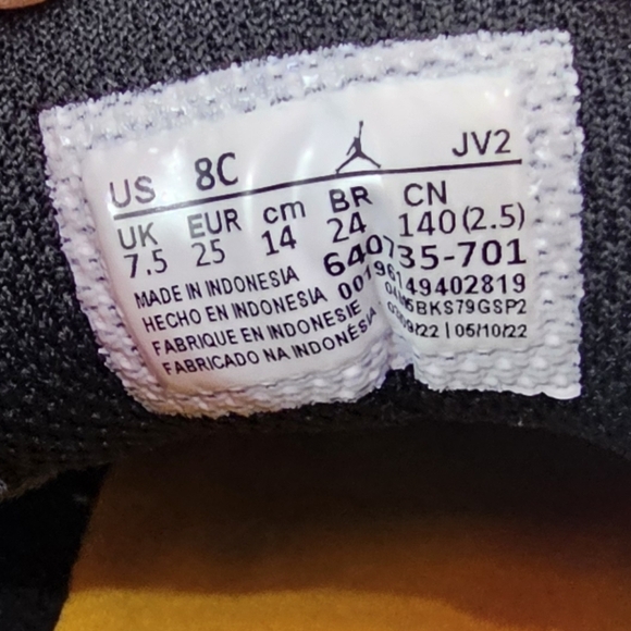 Nike Jordan 1 Mid Taxi (TD) 640735 701 Kid's Size 8C Black/White - Picture 12 of 12